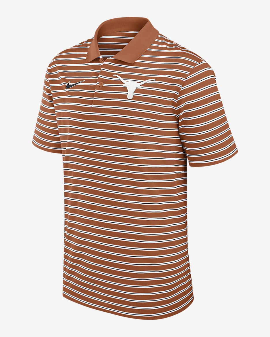 Texas Longhorns Primetime Victory Striped Men s Nike Dri FIT College Polo. Nike